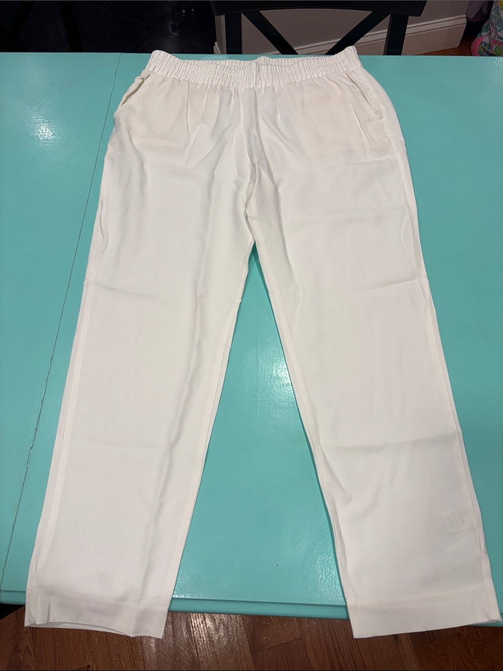 Lilly Pulitzer White Cropped Elastic-Waist Ankle Pants